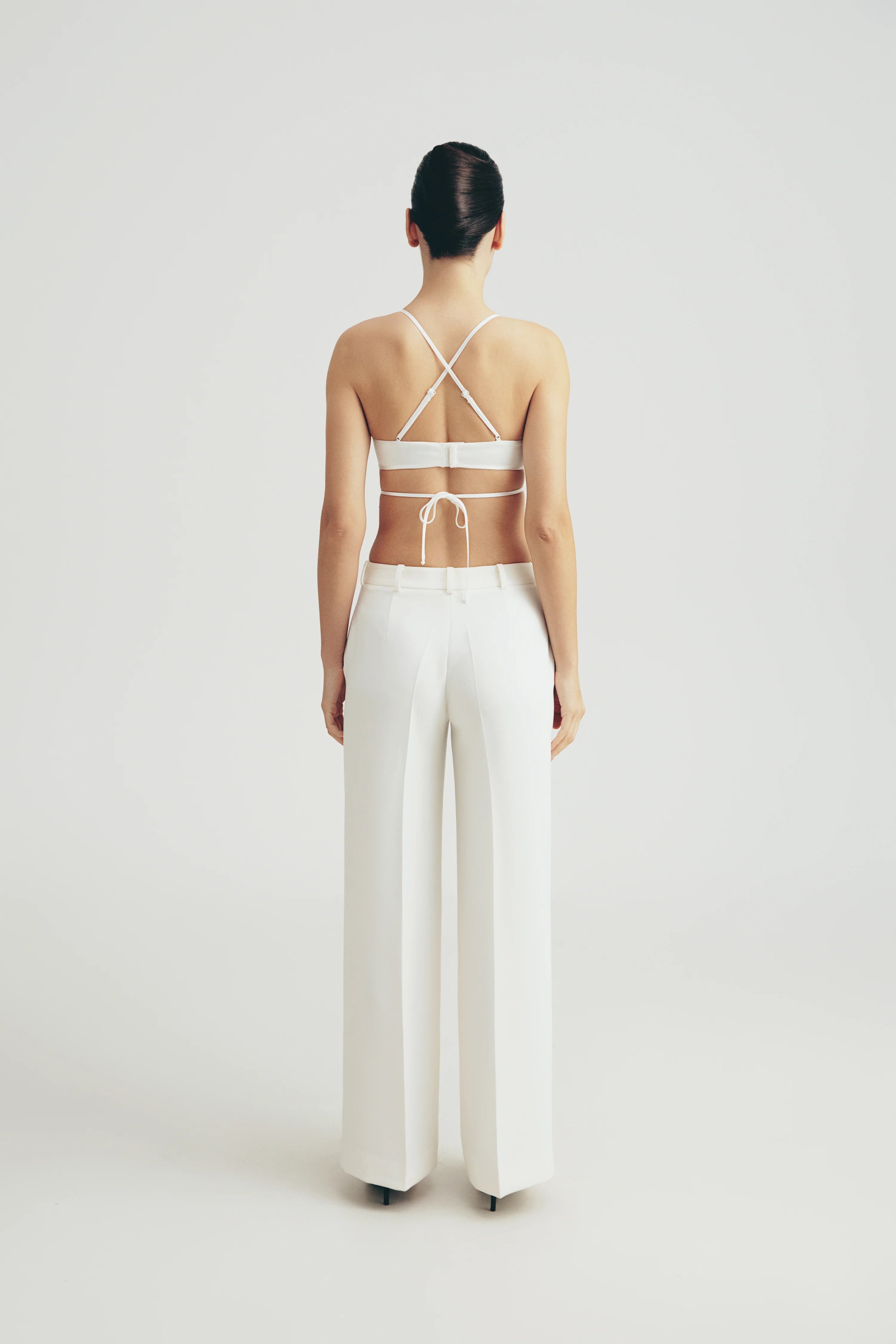Kalhoty palazzo, (Total White) SS2505