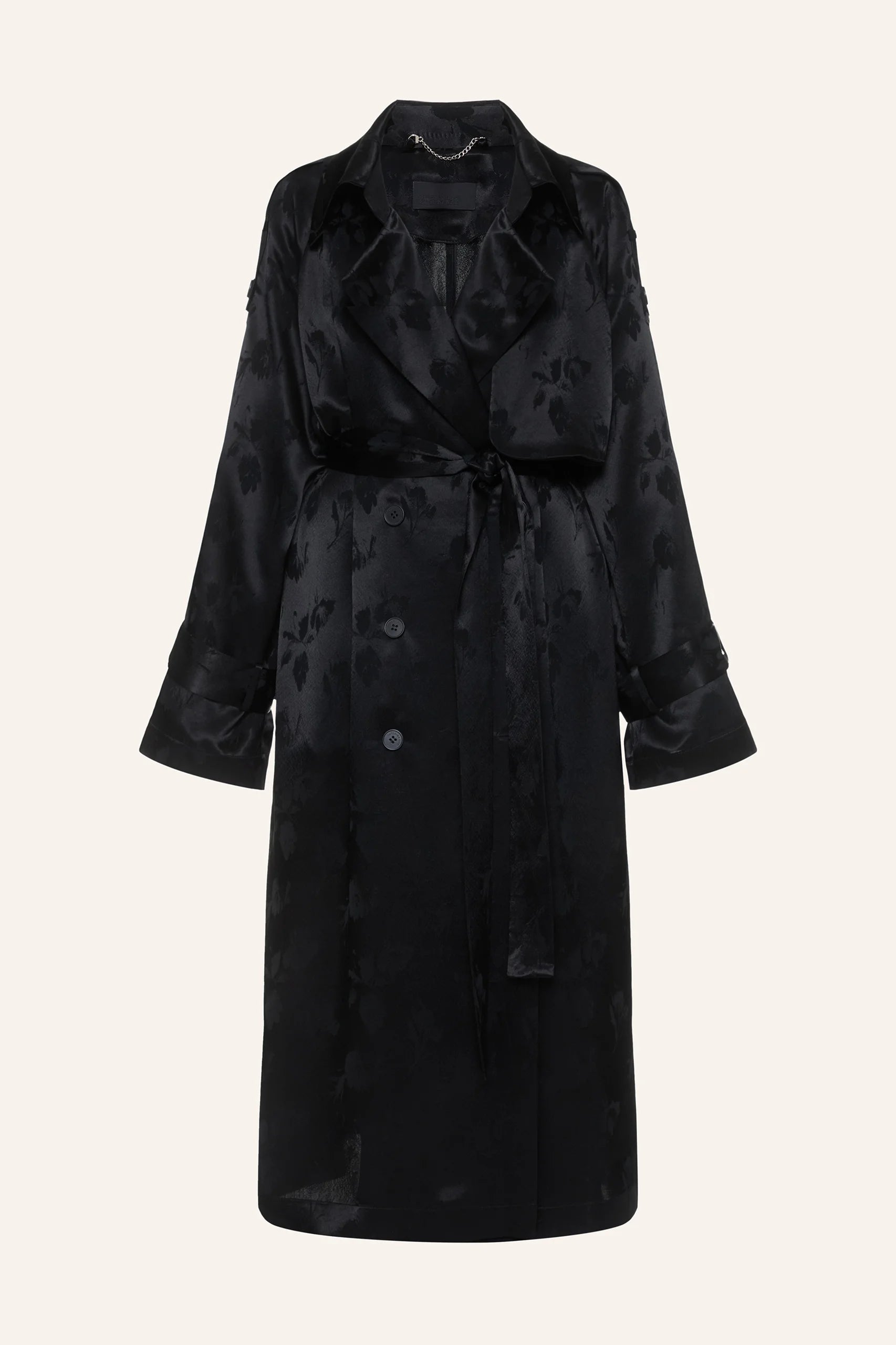 Černý květovaný trenčkot (K.KVIT) , CSS260005