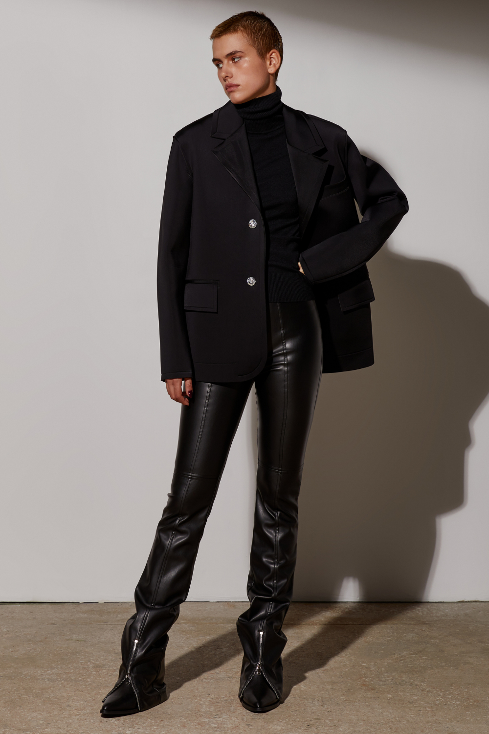 Stitching pants black eco leather (Vivons)