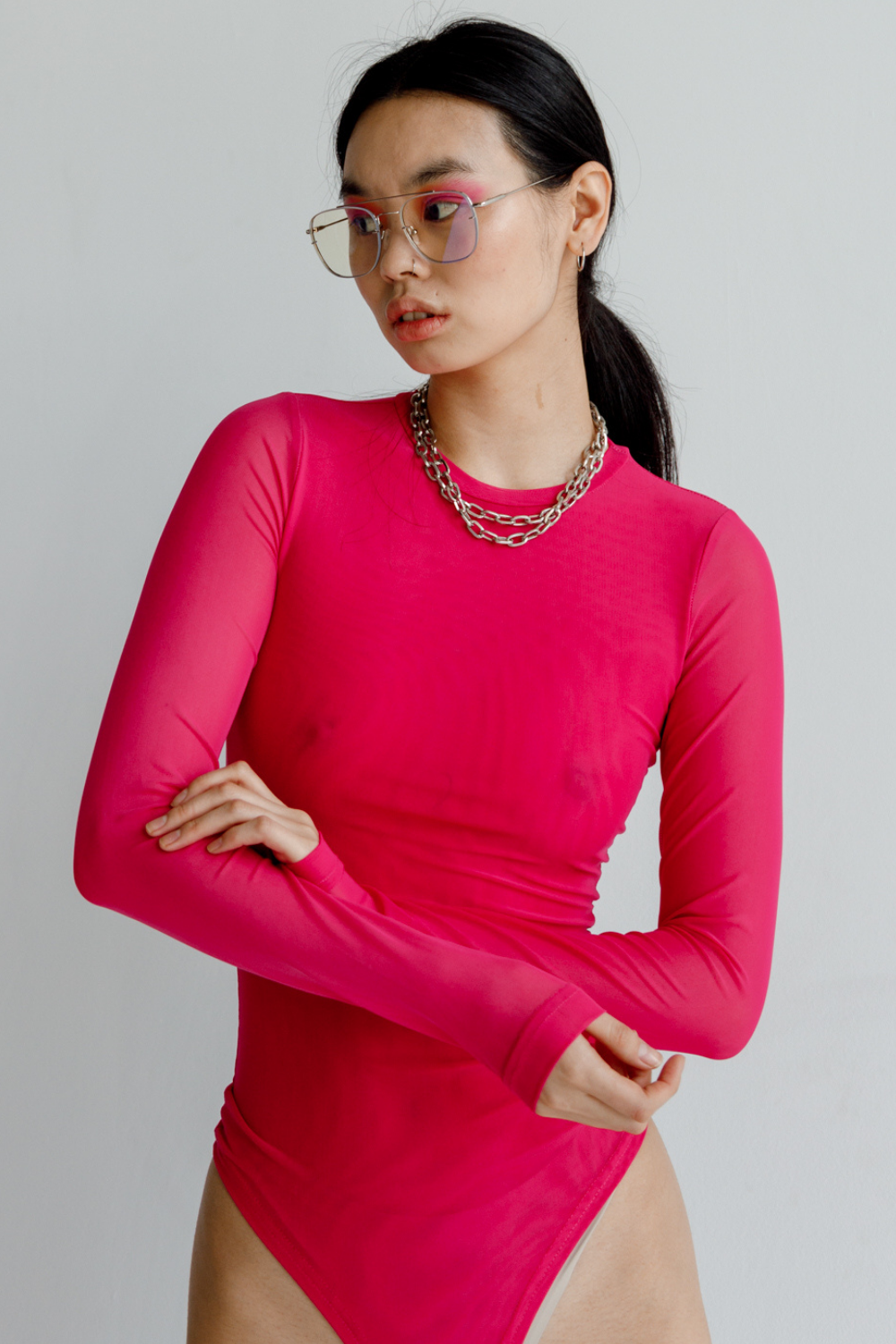 Dámské body z syntetického úpletu, růžové "Pink" (Flo) FB3