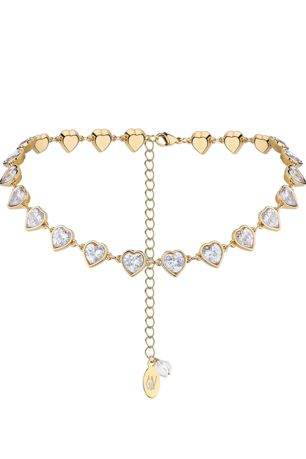 COLD HEART CHOKER, gold, (GrainsDeVerre), CHHs2