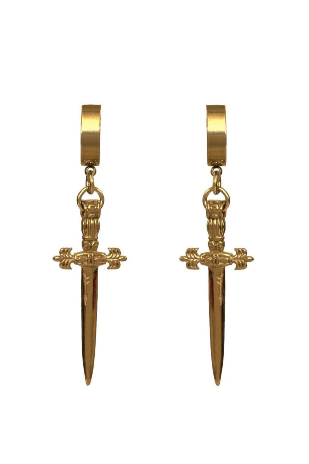 EARRINGS "SWORD" GOLD, (GrainsDeVerre) ES2