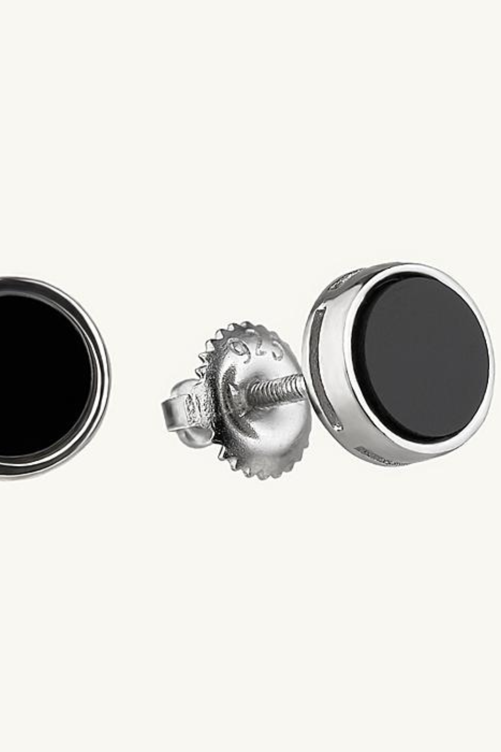 Luxury silver earrings Circle of onyx (SilveAmo) CK2O.1184