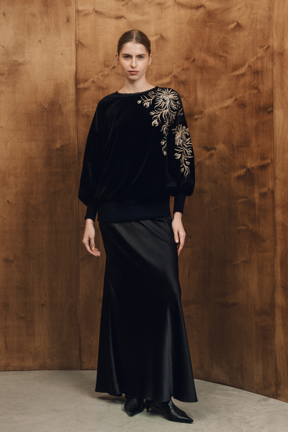 Mikina, samet modrý, Kobercový vzor, One Size, (Gaptuvalnya), G_0031