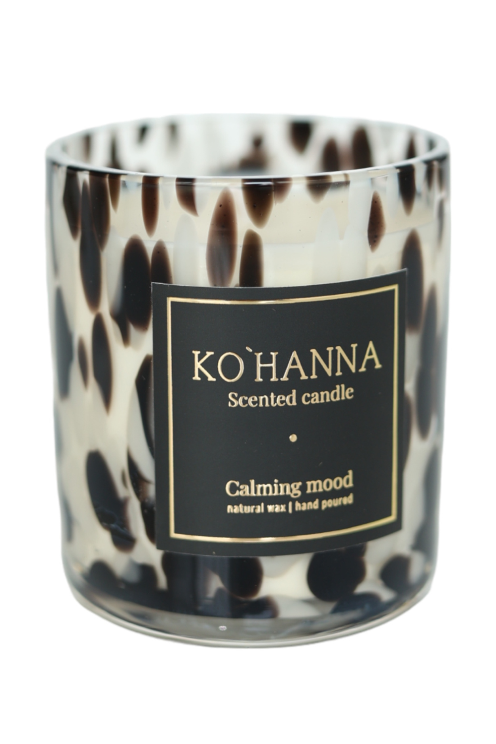 Luxusní řada, ručně vyráběné sklo s dalmatskými skvrnami, Calming mood, 250 ml. (KO&