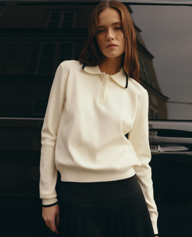 Polo tričko Hally Knits v mléčné barvě (STASH) , t0235