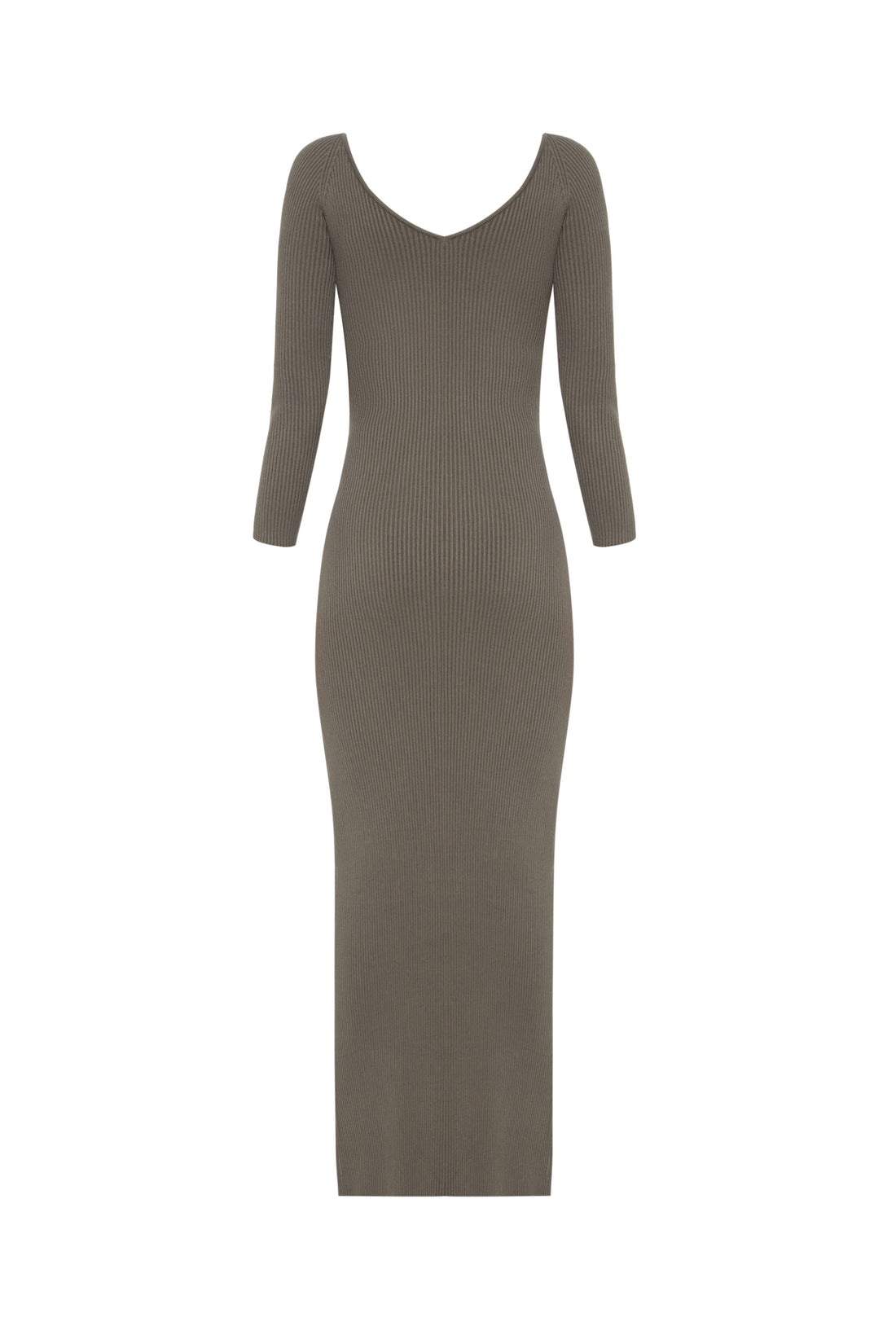 Šaty khaki s dlouhým rukávem (0202) drs_04