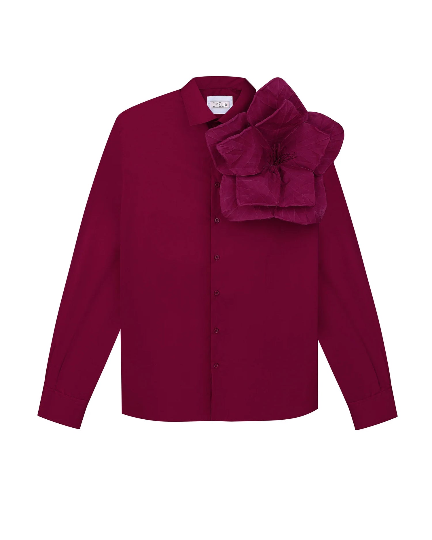 Burgundy shirt with flower, (Omelia), FD_2425_09