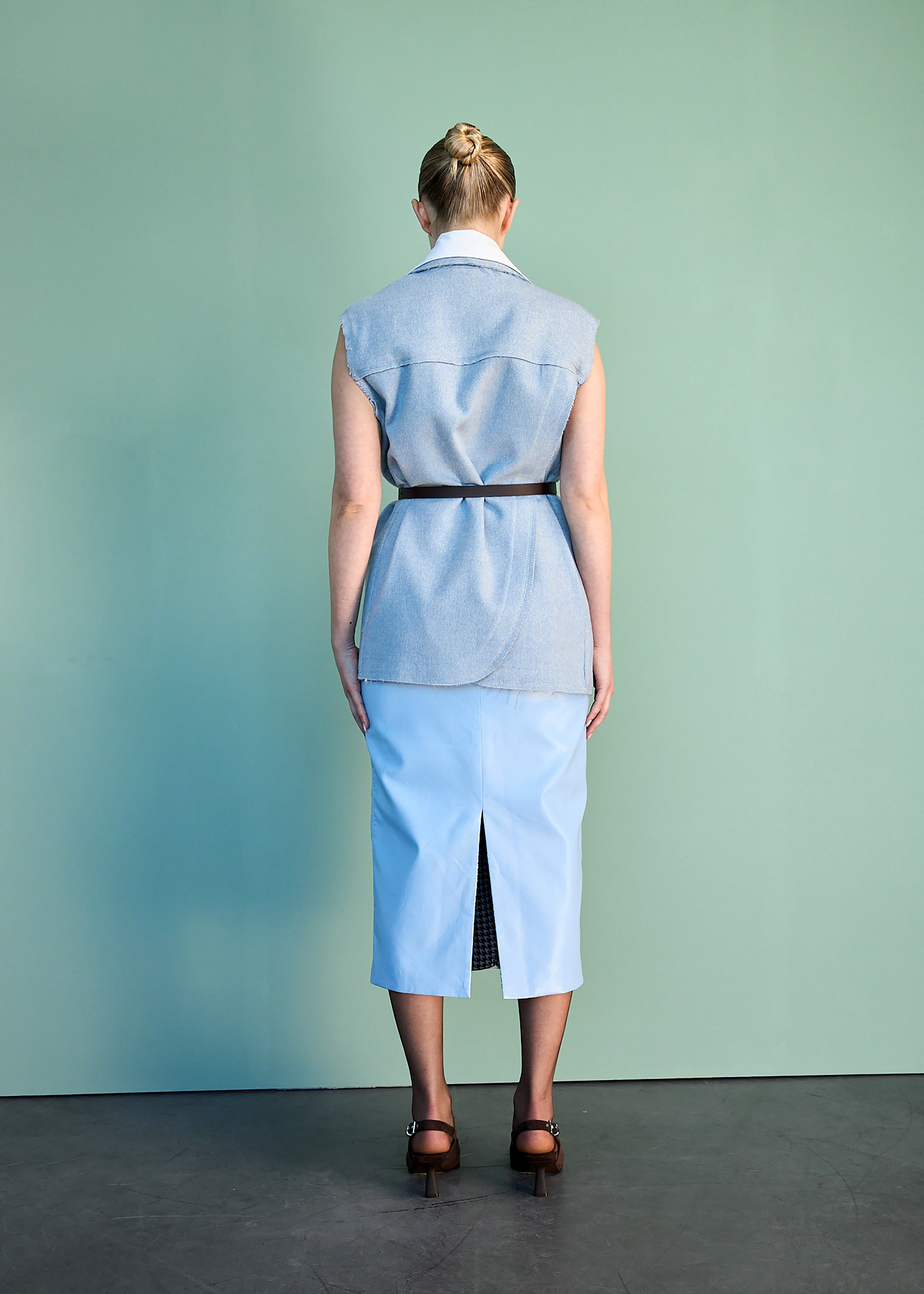 Спідниця міді, синя (Крістіна Лапцо), POL25102XSSMLBL