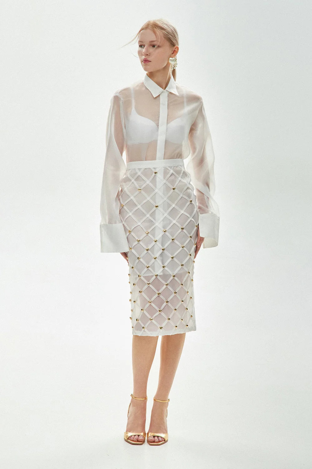 Maxi blouse made of organza, (Guranda) GRD00220101