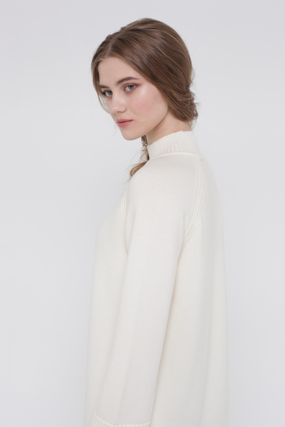Сукня міді реглан, кремовий (MissSecret) PU-022-white-dress