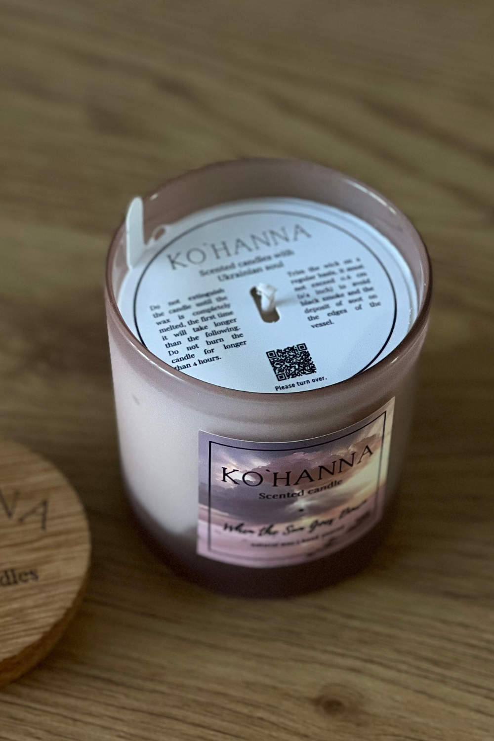 Handmade scented candle, brown glass, "When the Sun Goes Down" 180 ml (KO&