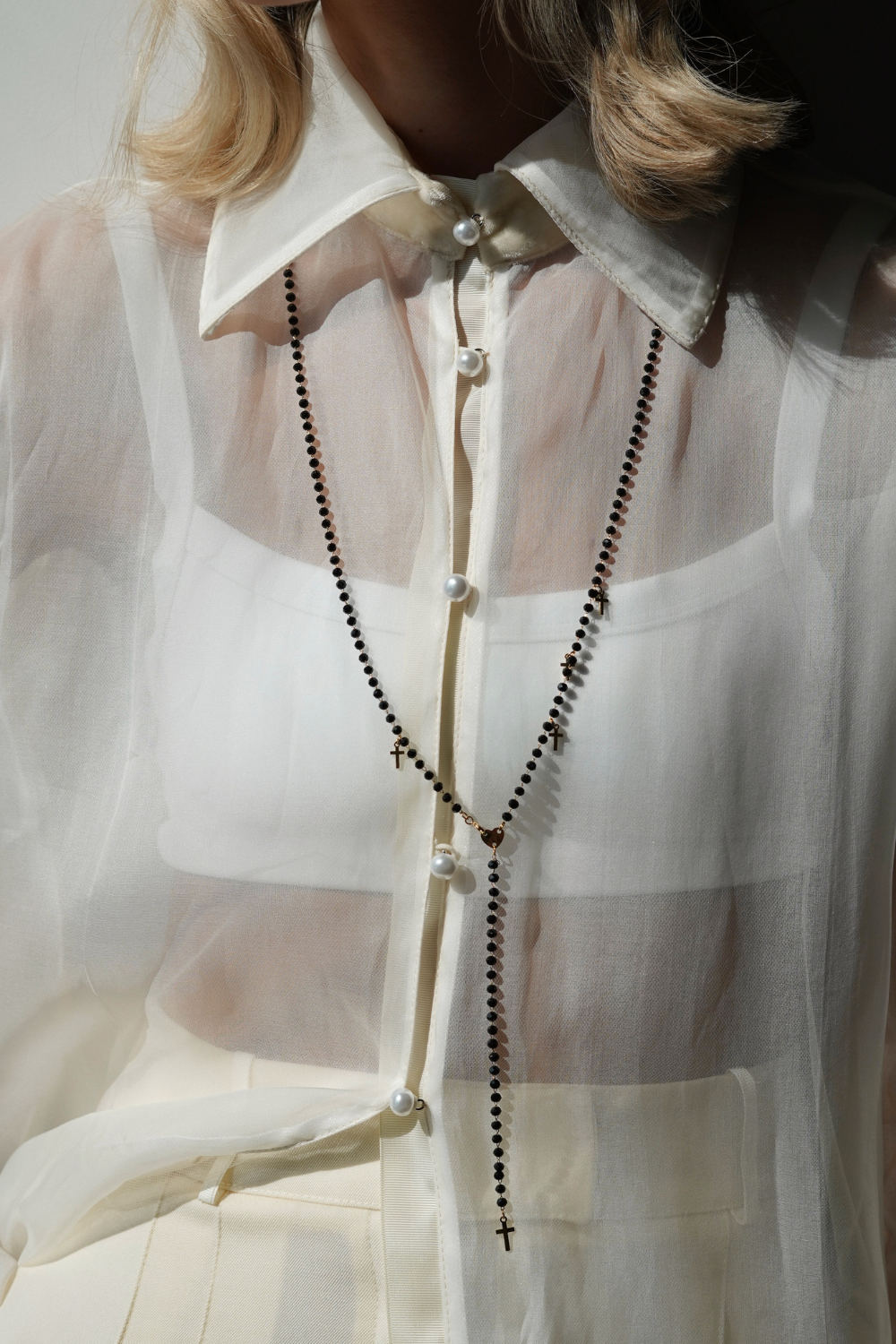 Florence organza blouse white (Kristina Laptso) SIL2233SMMLWH