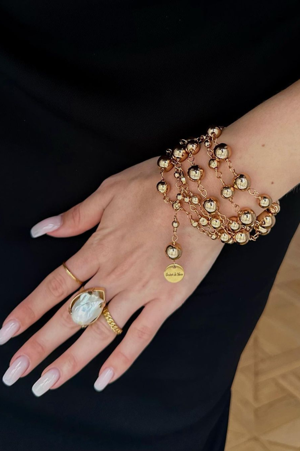 BELT "VENUS" TRANSFORMER GOLD, (Grains de Verre) BNB2