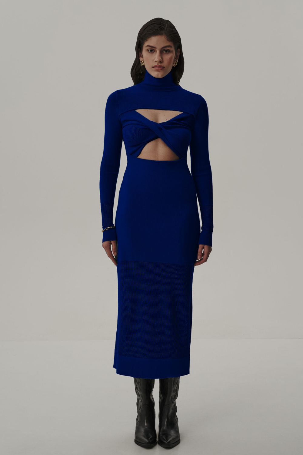 Šaty trikotážní s topem, modré, (T.Mosca), PEV23-01