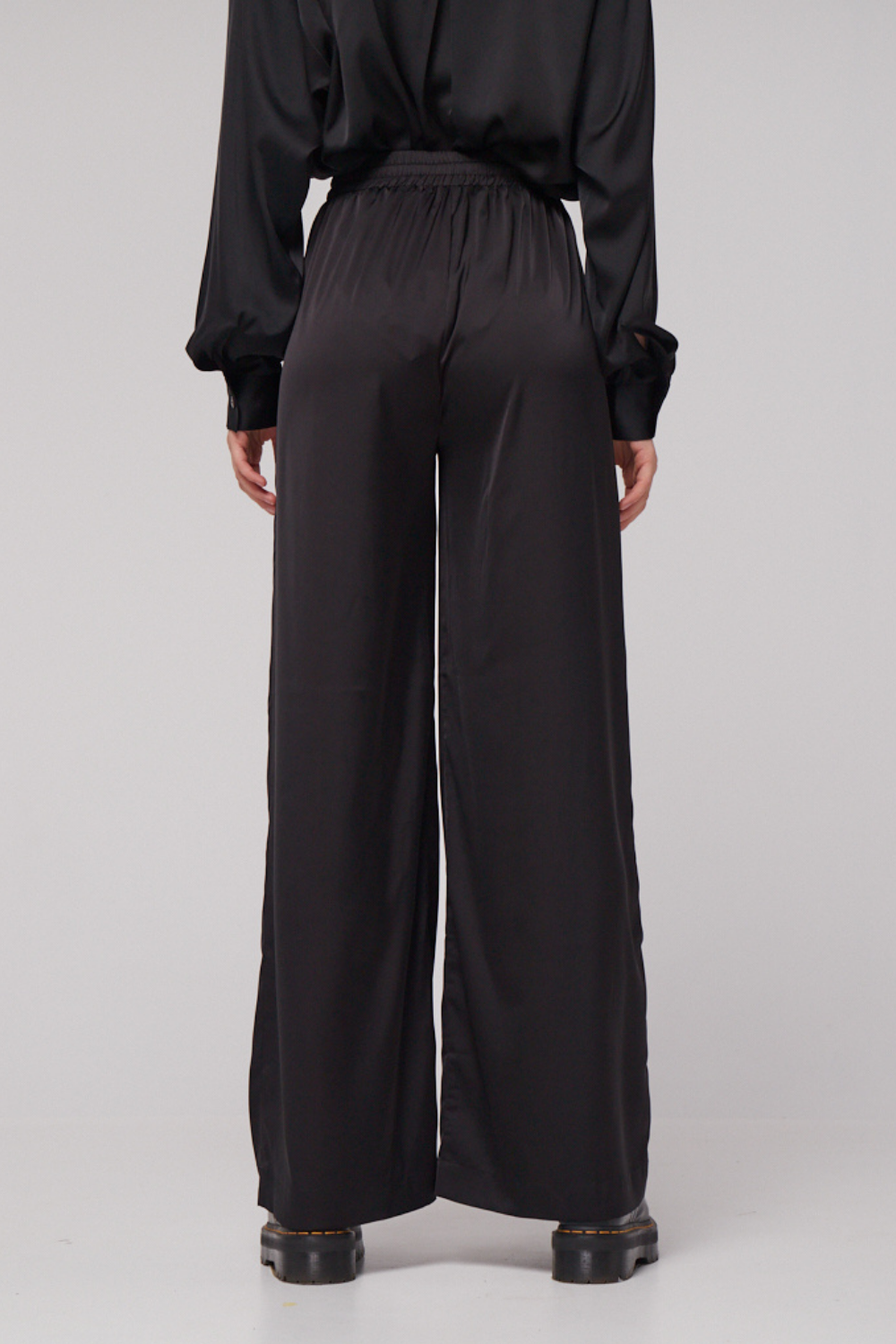 Black silk trousers BASIC (Mint) 00749