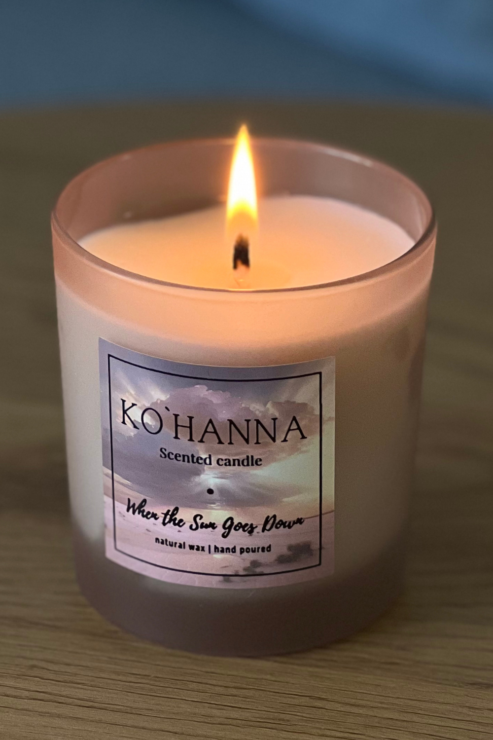 Handmade scented candle, brown glass, "When the Sun Goes Down" 180 ml (KO&