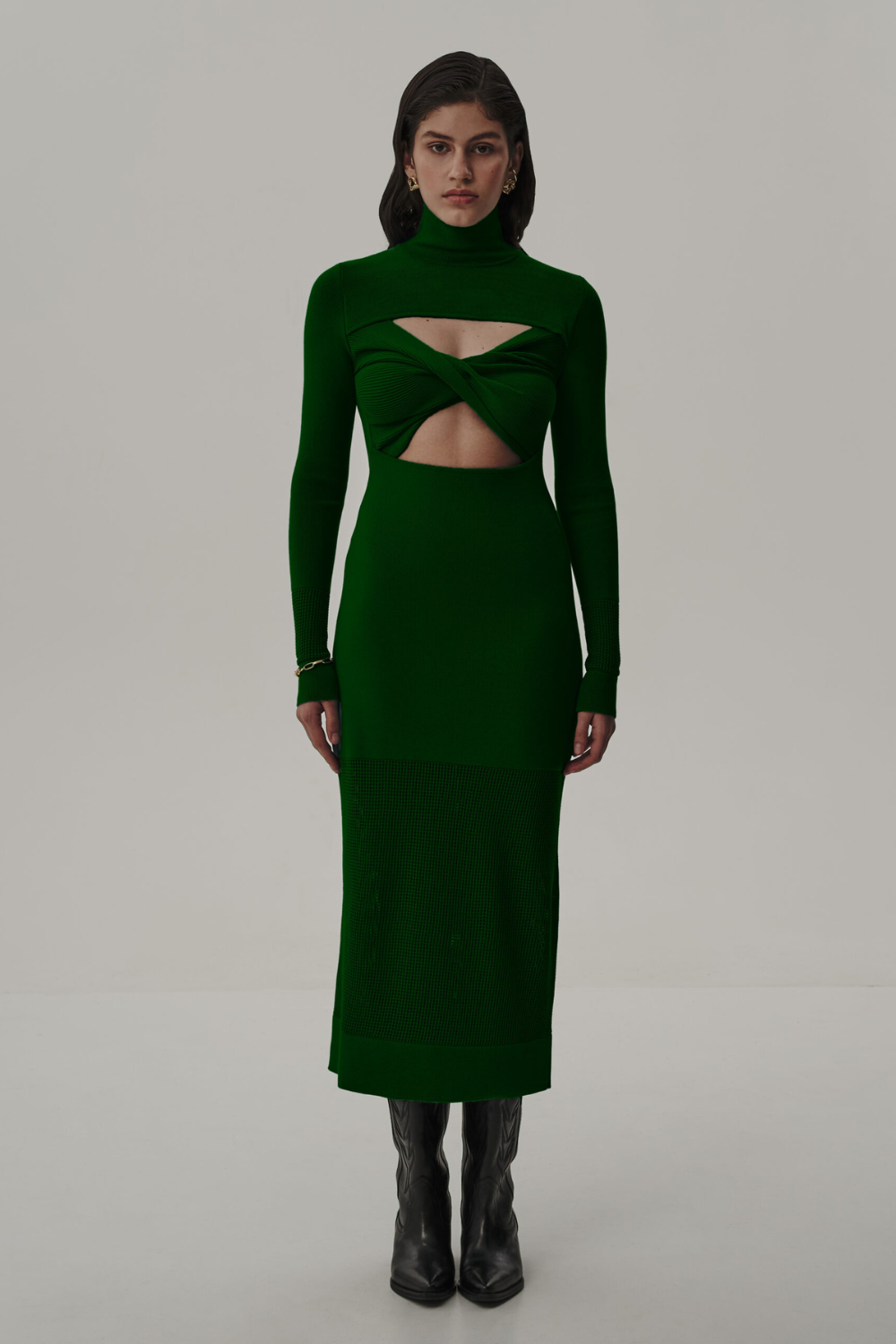 Šaty trikotážní s topem, zelené (T.Mosca) PEV23-01
