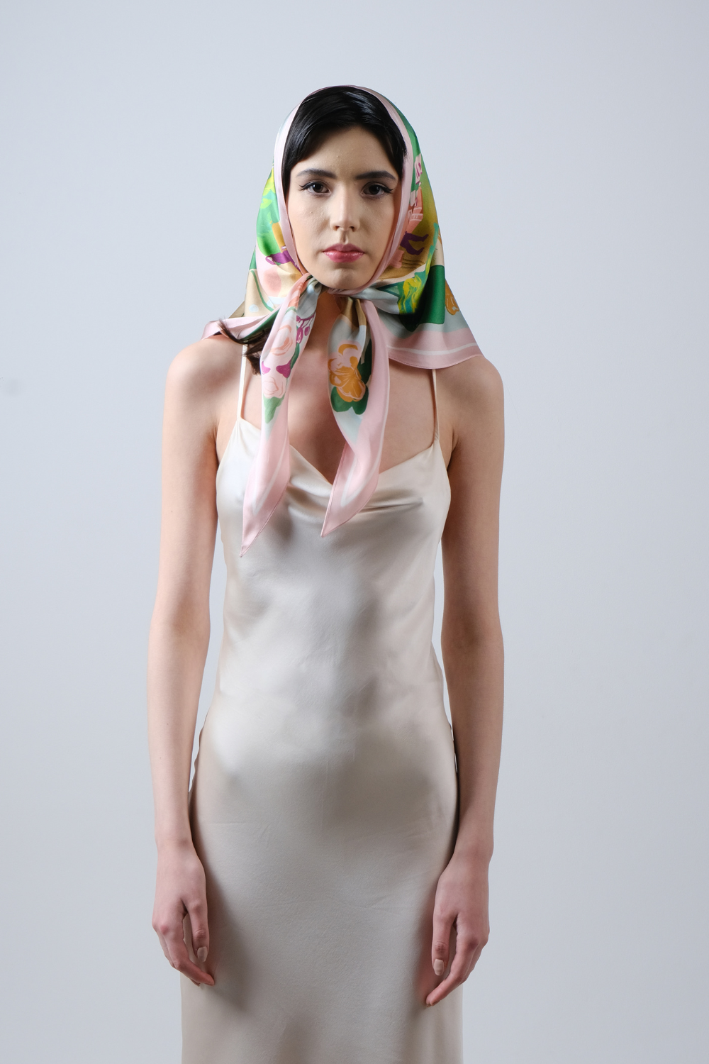 Silk scarf "Navka" with double-sided print (Nesamovyto) MV1W