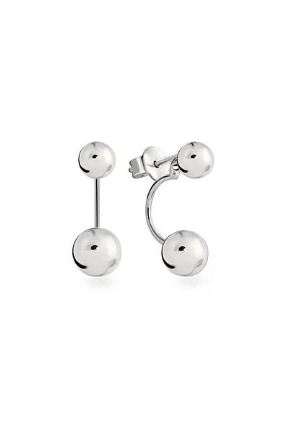 Silver earrings double Balls (SilveAmo) C21212