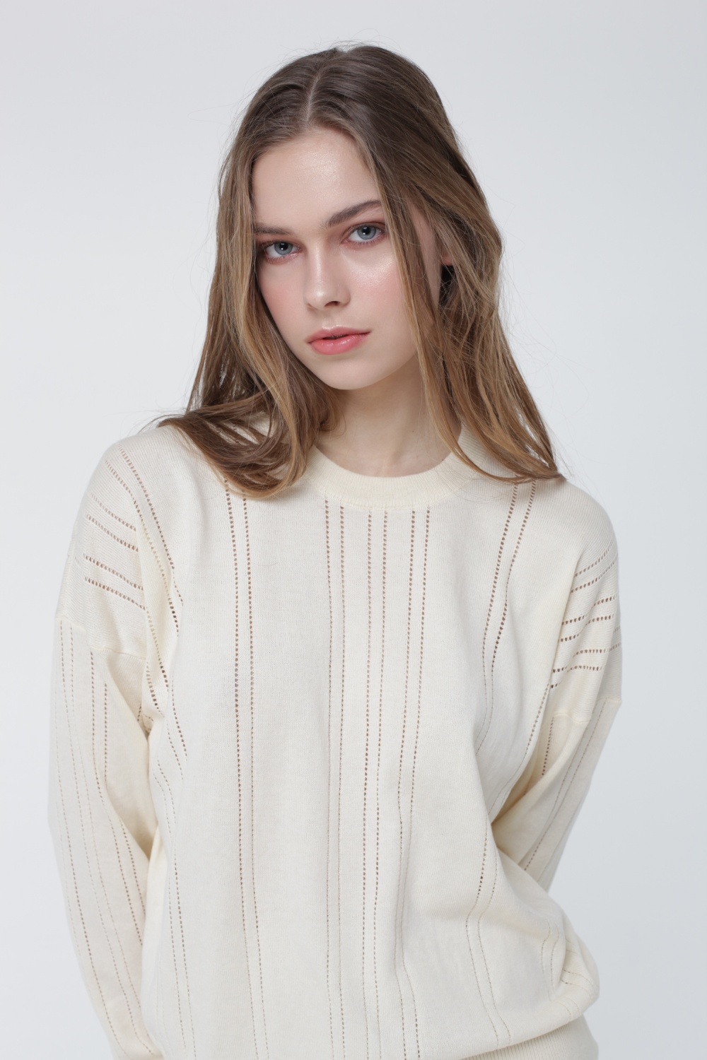 Svetr bavlněný krajkový (Miss Secret) PU-019-white