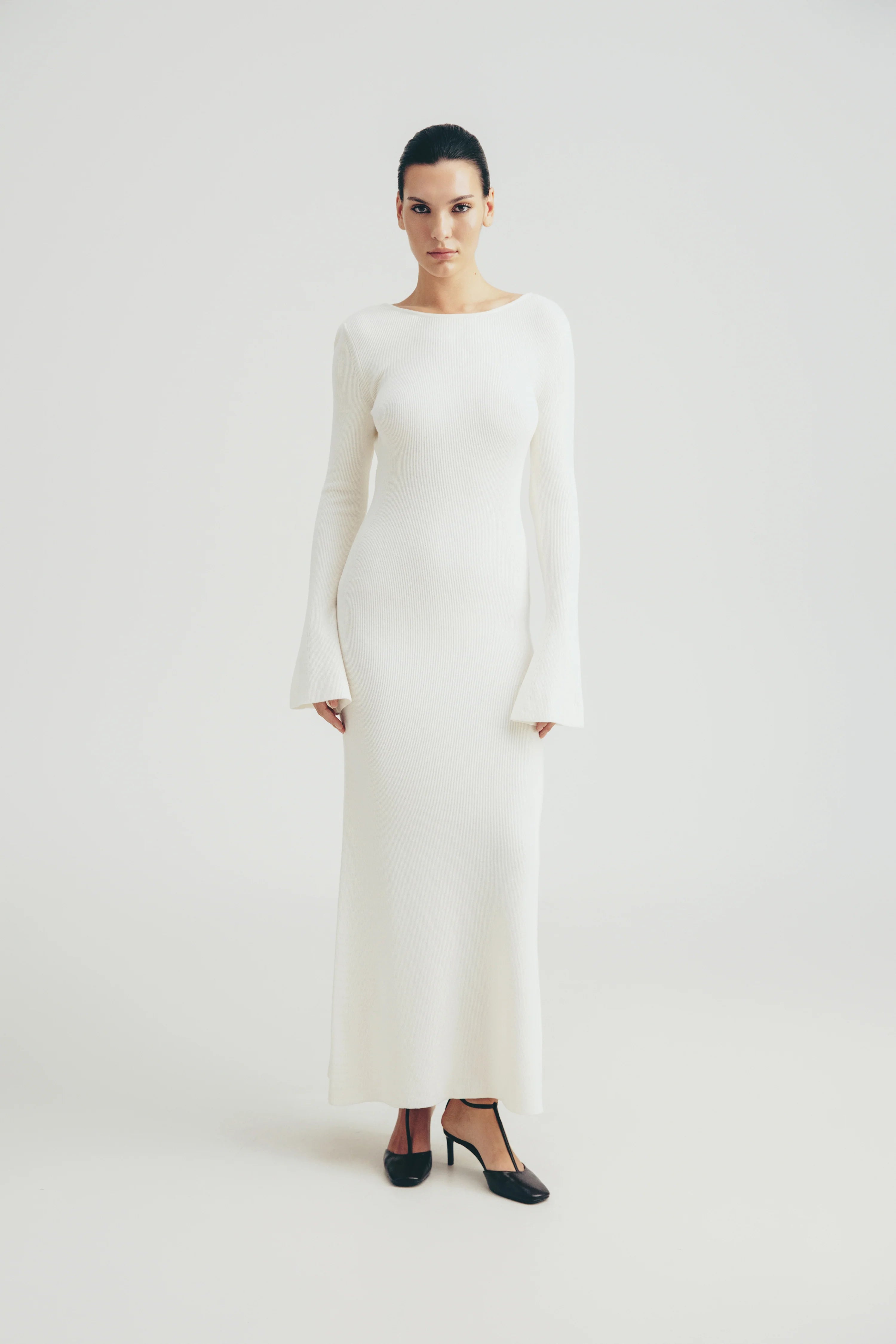 Трикотажна сукня міді (Total White) SS2510