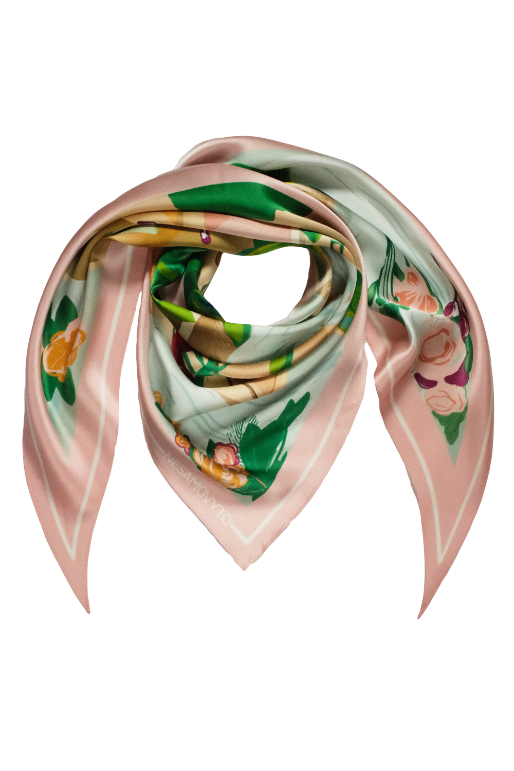 Silk scarf "Navka" with double-sided print (Nesamovyto) MV1W