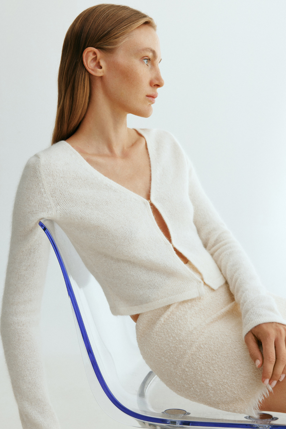 Vlněná minisukně (Total White) FW2410