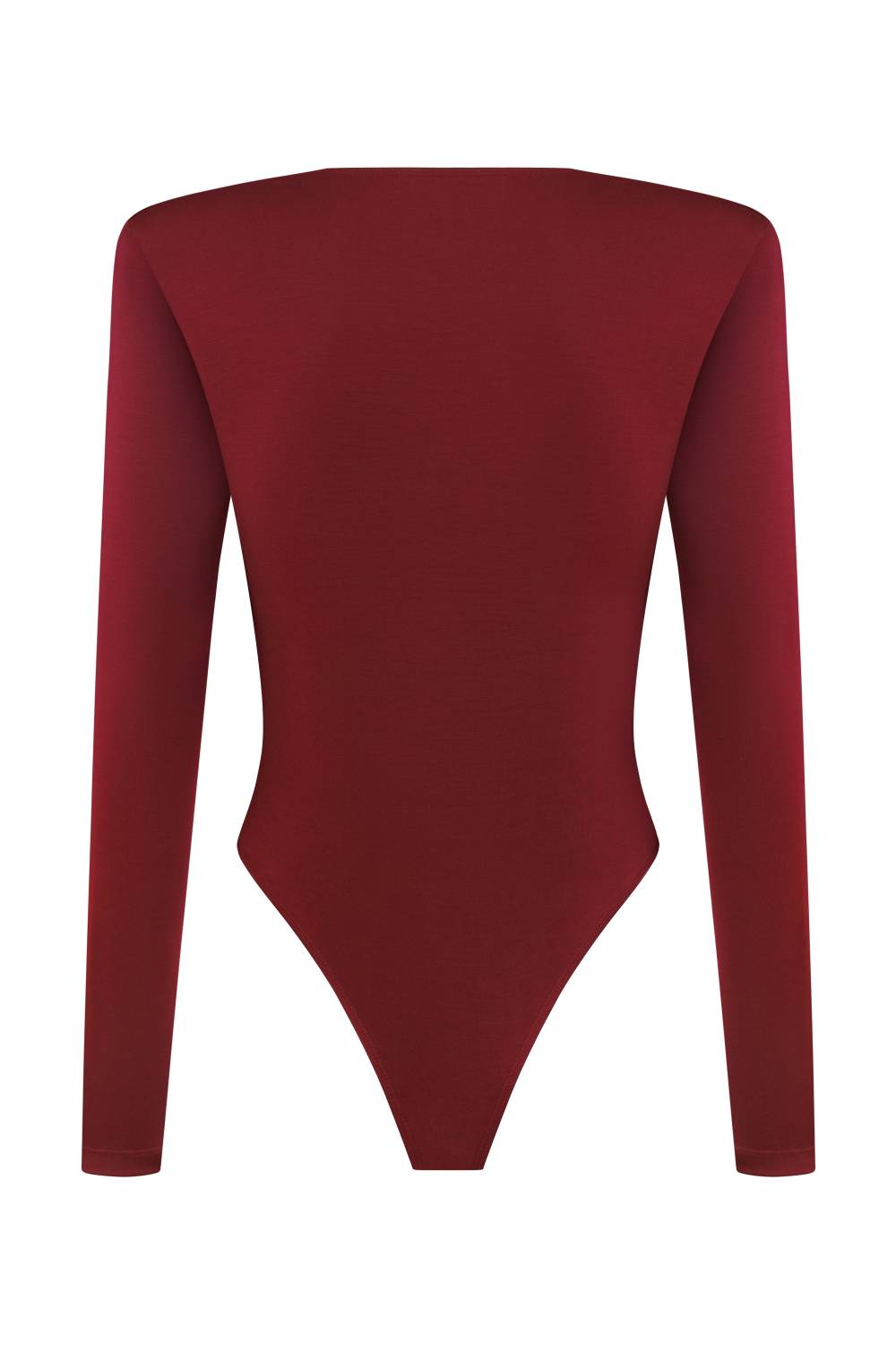 Body s hlubokým výstřihem do V vínová (Kolosova) K0026A