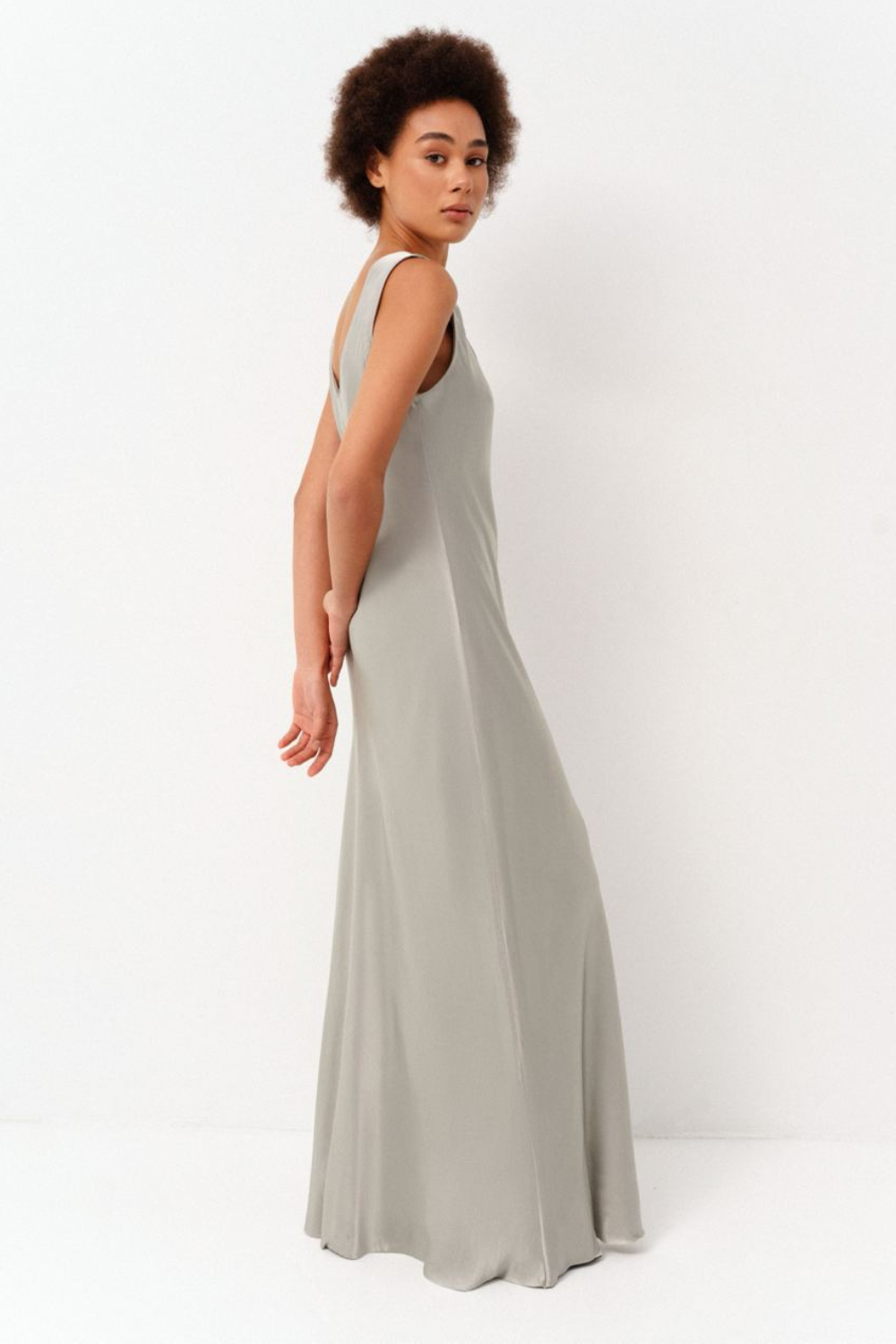 Šaty slip dress, olivová, (Corsis), 21-003O