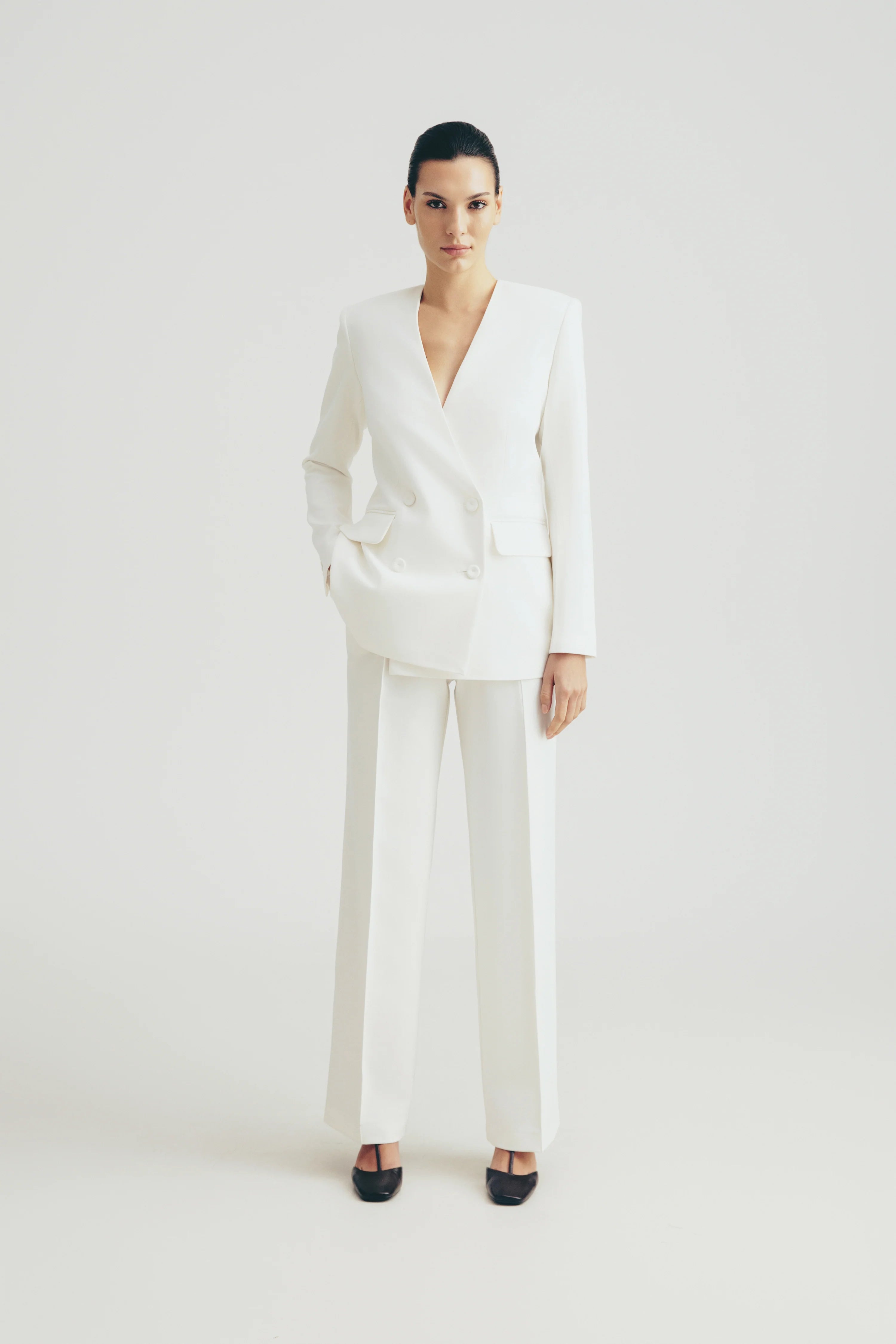 Double-breasted tailored jacket, (Total White) SS2507
