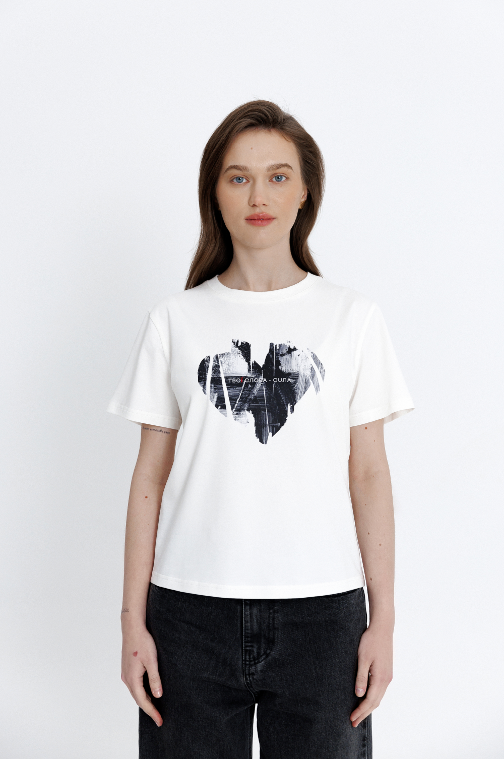 Футболка "Серце" графіт, (Леді Ді) U00003311