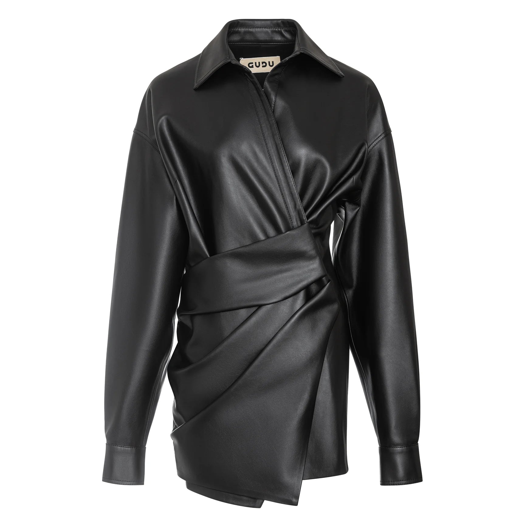 Міні-сукня з екошкіри з поясом, (Gudu), DR010SS24