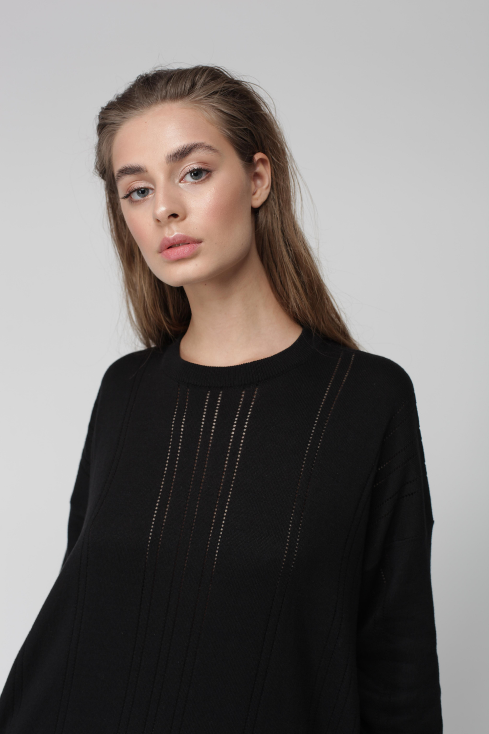 Cotton lace sweater (Miss Secret) PU-019-black