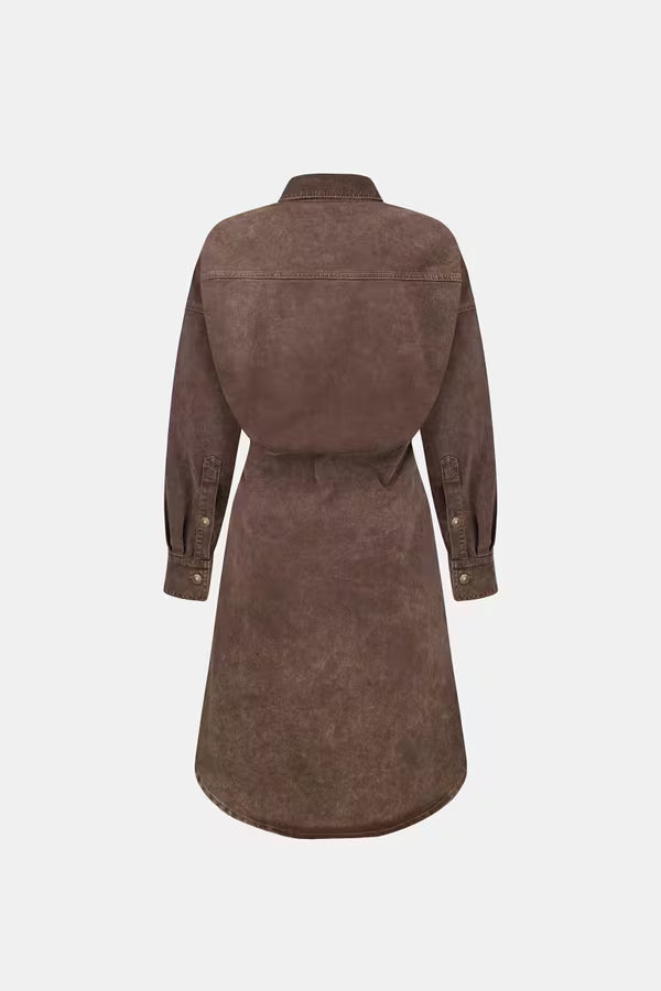 Košilové šaty Alex denim chocolate (DRESSTOIMPRESS)