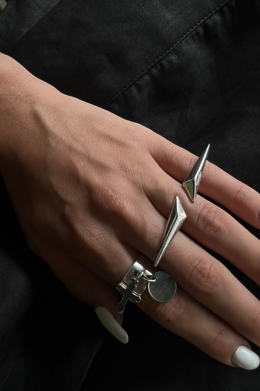 Ring "STILETTO", silver color (Grains de Verre), RST1