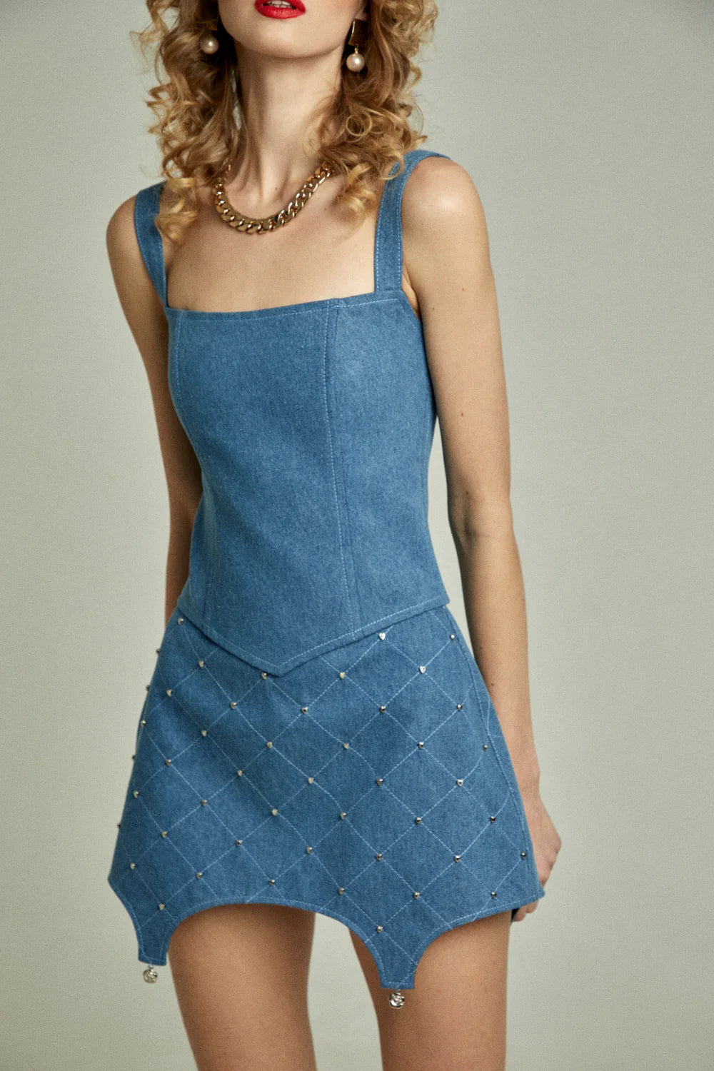 Sukně z denimu modrá, (Guranda) GRD003330015