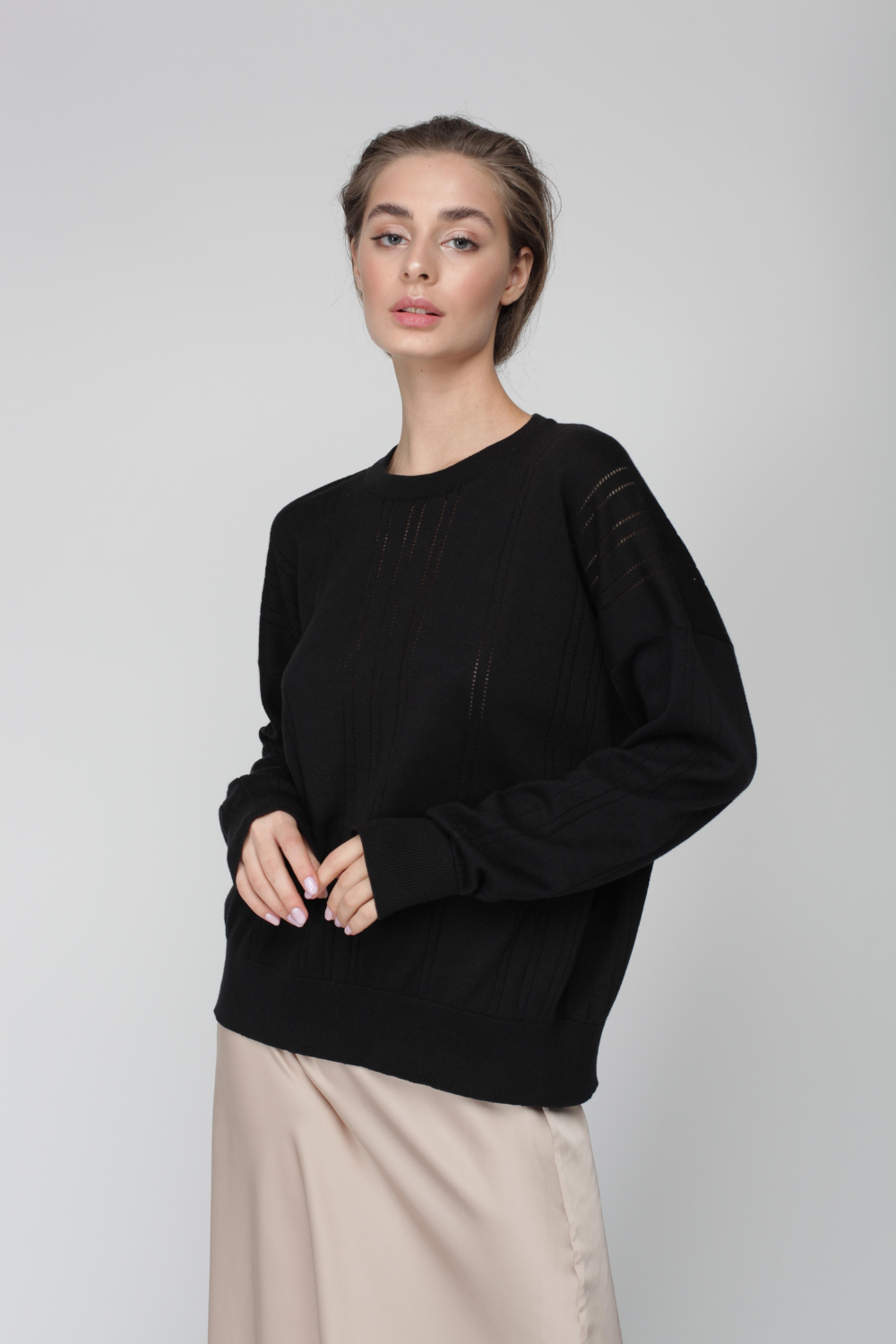 Cotton lace sweater (Miss Secret) PU-019-black