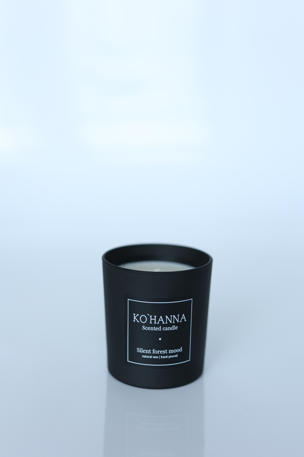 Svíčka vonná ručně vyráběná černé matné sklo, Nálada Tichého lesa (Silent Forest) 250 ml (KO&