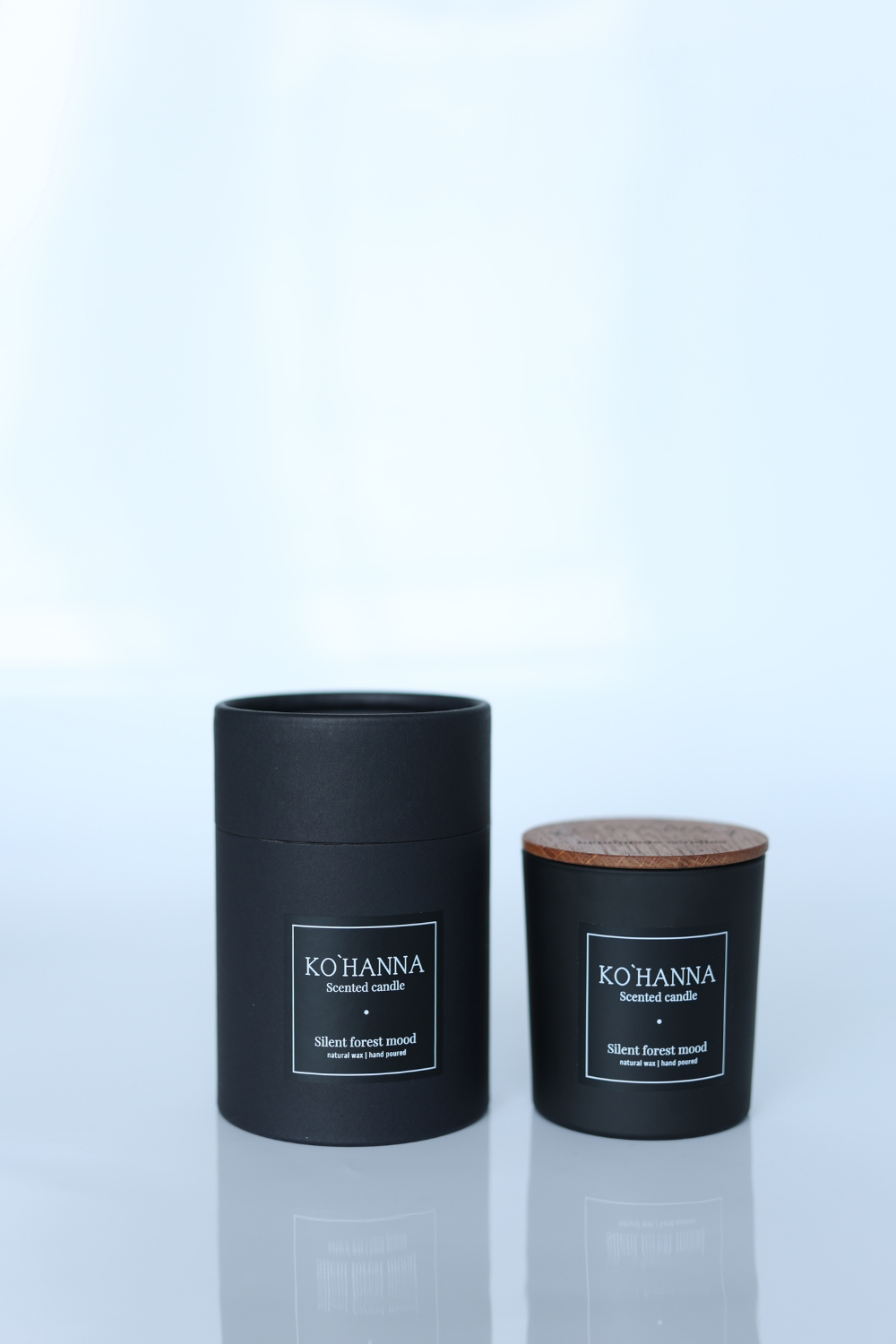Svíčka vonná ručně vyráběná černé matné sklo, Nálada Tichého lesa (Silent Forest) 250 ml (KO&