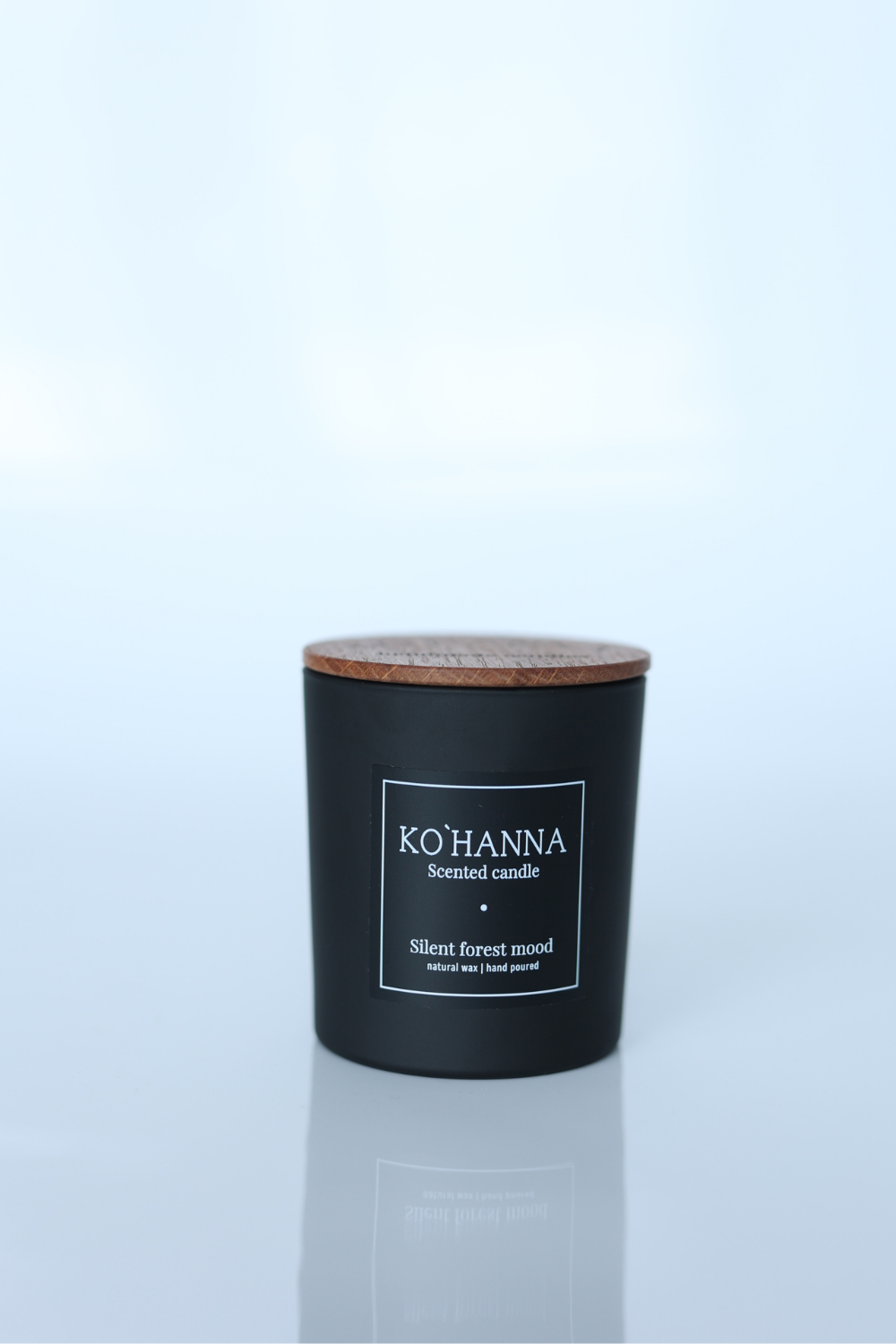 Svíčka vonná ručně vyráběná černé matné sklo, Nálada Tichého lesa (Silent Forest) 250 ml (KO&