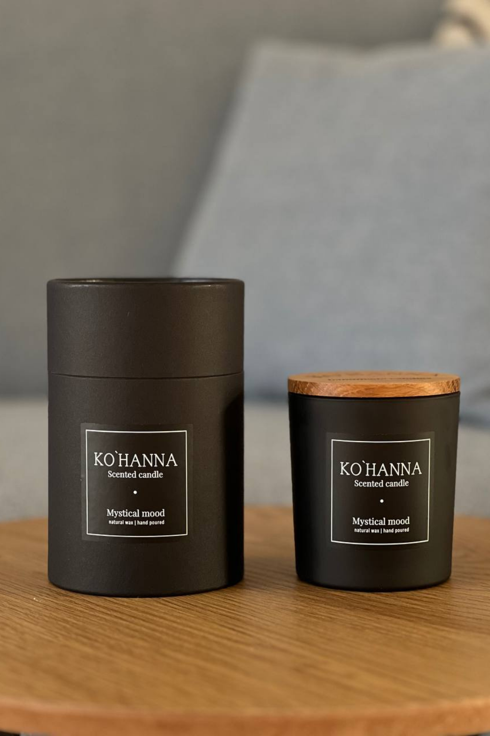 Handmade scented candle, black matte glass, Mystical Mood 250 ml (KO&