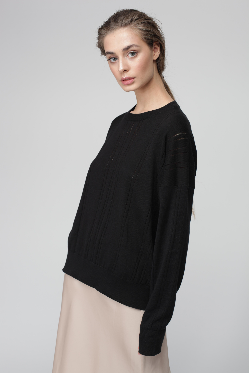 Cotton lace sweater (Miss Secret) PU-019-black
