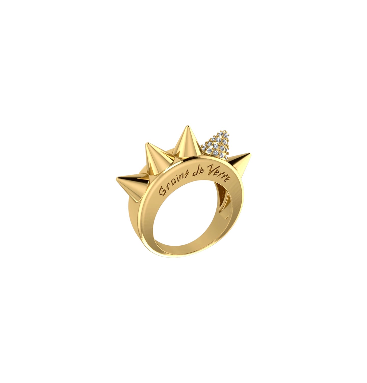 RING "THE THORN" GOLD, (Grains de Verre) RLR925.2