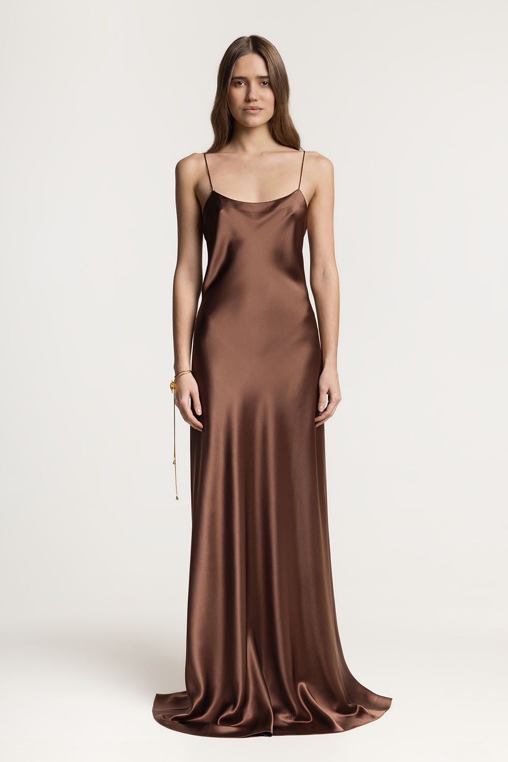 Carolyn Chocolate Silk Dress (Serenity) 163304
