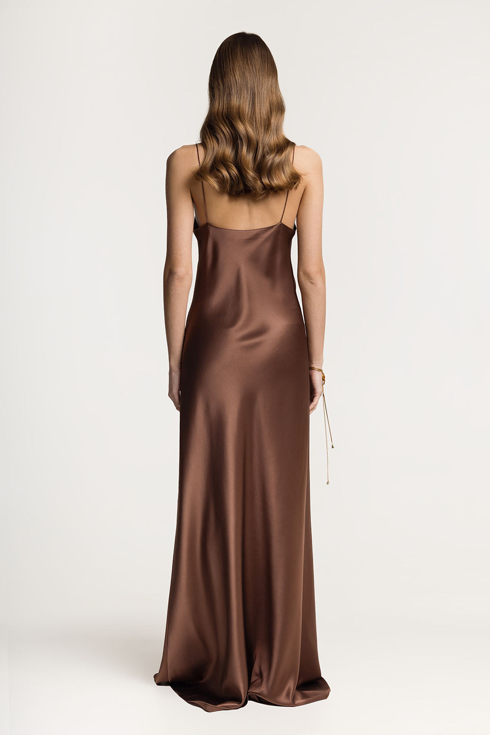 Carolyn Chocolate Silk Dress (Serenity) 163304