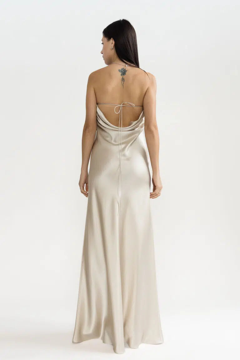 Majestic Silk Dress Pearl-Beige, (Serenity) 680804