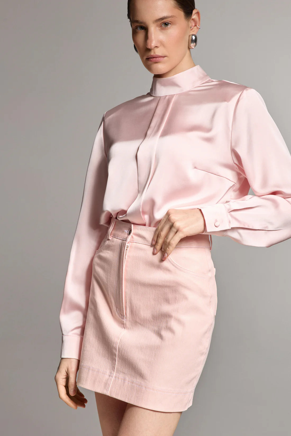 Denim skirt, pink, (Sarna) SA008S