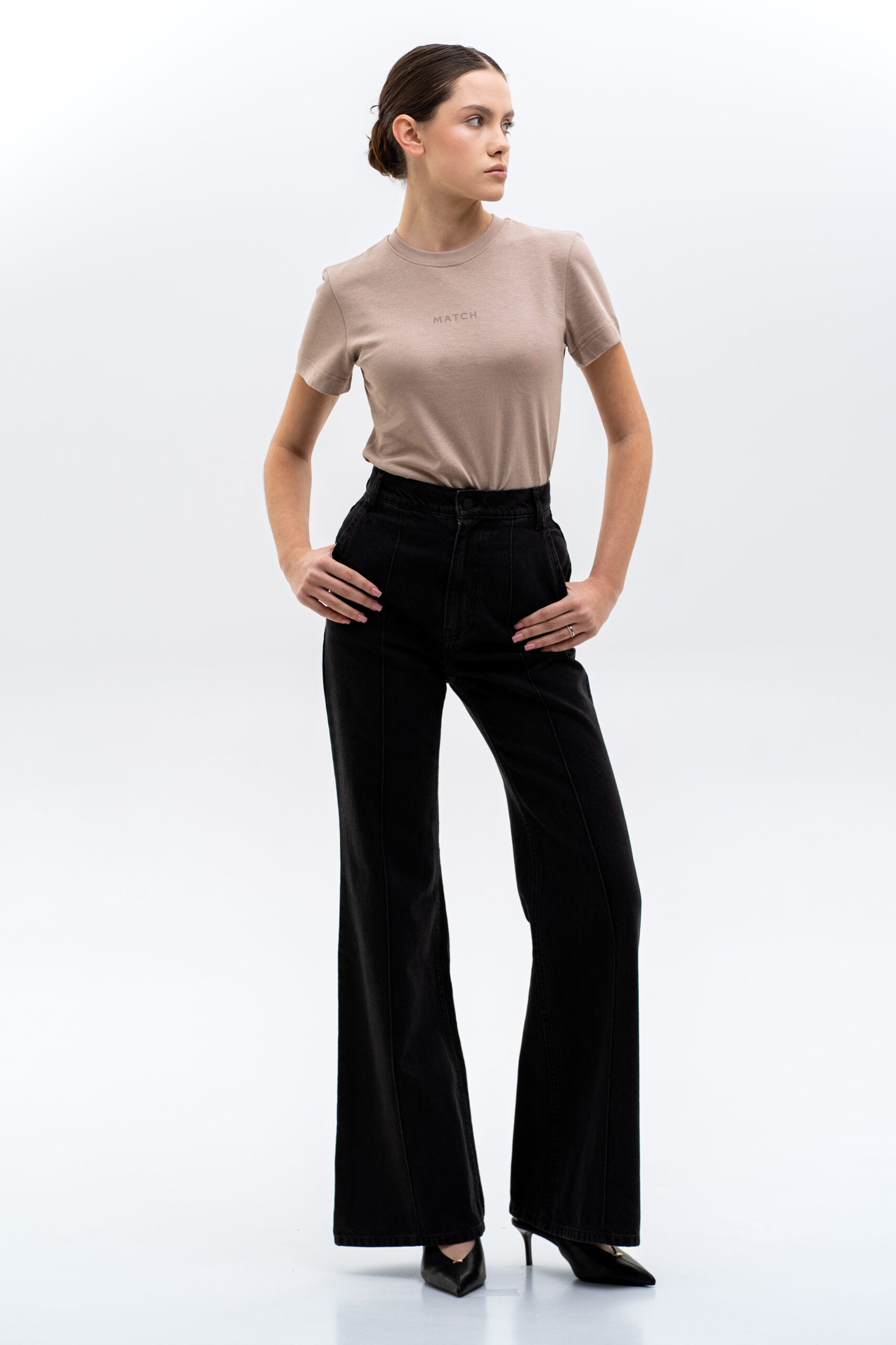 Džíny Black Flared (Match Denim) , sp25-flared-black-jeans