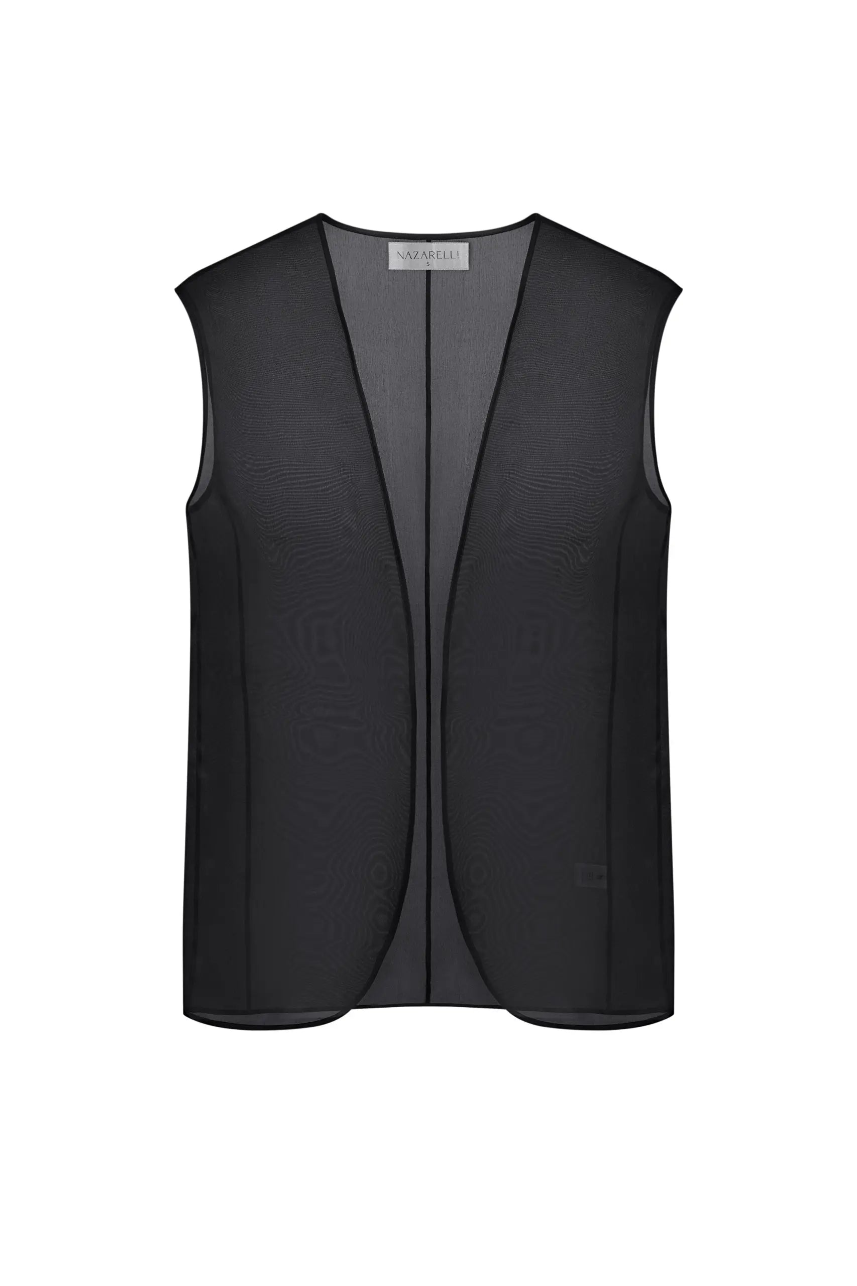 Чорний органзовий жилет (Nazarelli), ZD121